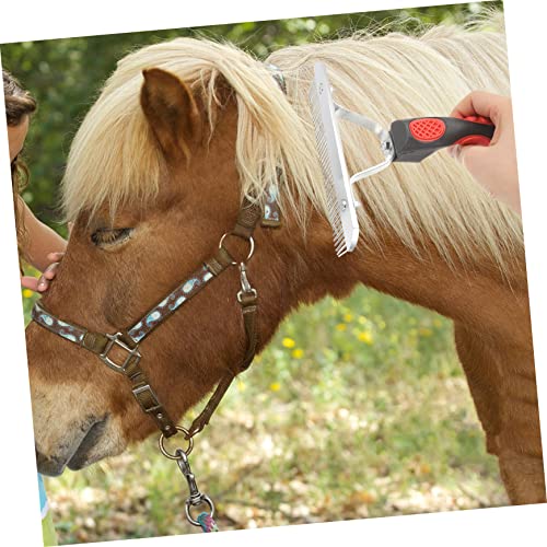 Balacoo Durable Horse Hair Comb with Ergonomic Non Slip Rubber Handle Practical Grooming Rake for Easy Shedding Hair Removal Mud Cleaning and Improved Suitable and Pets