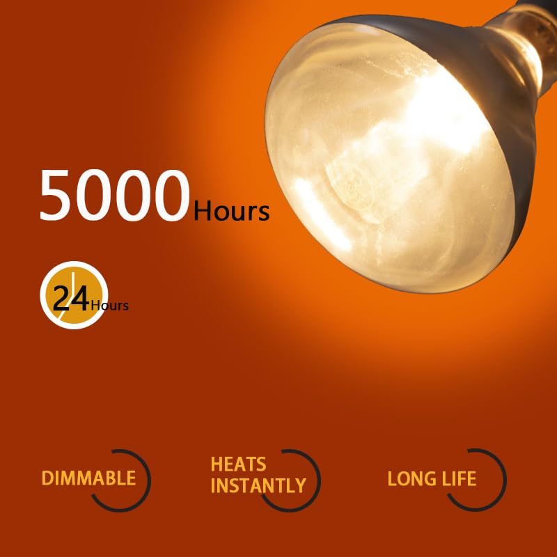 2 Pack 250W Heat Lamp Clear Infrared Bulbs Glass Lamp Bulb for Food Service, Brooder Bulb, Chicks, Pet, Bathroom, Light Therapy Use E26 Base, Flood Light Heat Lamp - color: 250w/Clear
