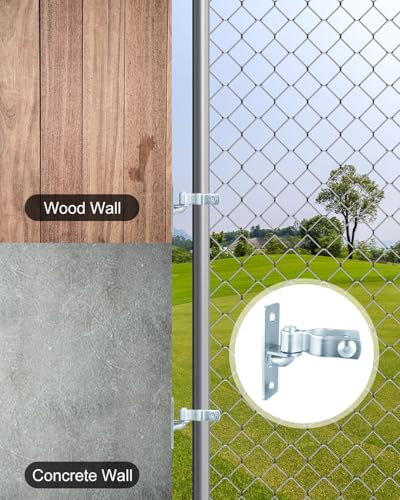 4 Pair 1-3/8'' Wall Mount Gate Hinge Heavy Duty, Chain Link Fence Post Hinges for Outdoor Gates, Metal Gate Hardware Kit (Screws Included) - size: 4 Pair-1-3/8''