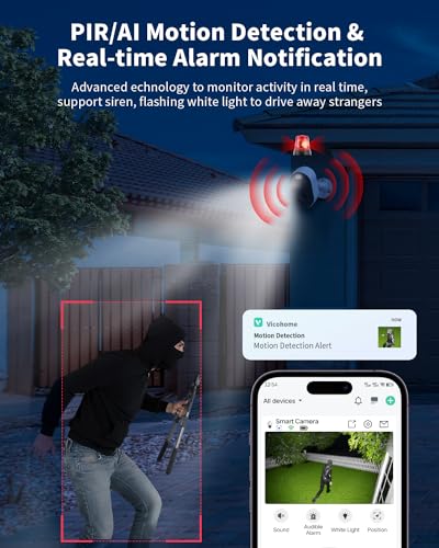 Security Cameras Wireless Outdoor, Battery Powered 2k Color Night Vision, AI Motion Detection, IP66 Weatherproof, 2-Way Talk, SD/Cloud Storage, 2.4Ghz WiFi Cameras for Home Security(with Solar Panel) - style: Solar Powered Cam