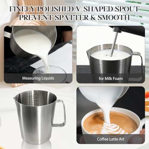Stainless Steel Measuring Cups, 1000ml 32oz Metal Measuring Cup with Handle, Dual Scale Marking (ML & OZ), Large Mouth Easy Pour, Dishwasher & Freezer Safe for Baking, Cooking, Liquid Measurement - size: 1000ml (32oz)