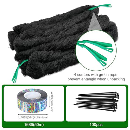 Bird Netting for Chicken Coop 50 X 50 Ft 1" Square Mesh Heavy Duty Chicken Run Netting Roof Cover Against Hawks, Eagles, Owls, UV Resistant, for Garden, Fruit Tree, Plant, Vegetable Protection - size: 1 inch mesh - 50 x 50 ft