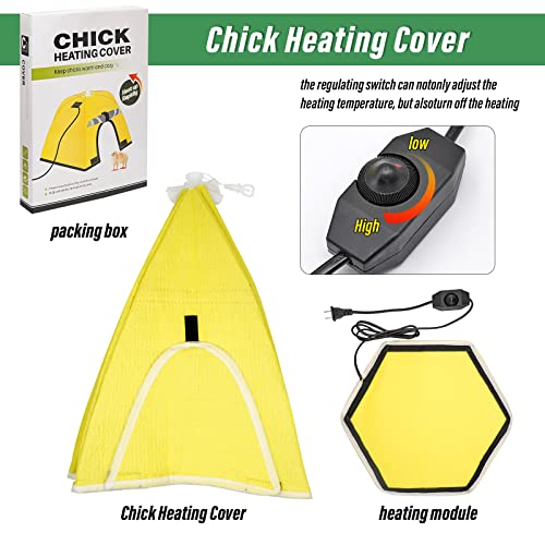 Chicken Brooder Box for Chicks Brooder Plate Chick Heater Warmer for 10 Newborns Baby Chicken Supplies for Chicks Duckling Quail Goose Poultry Bird Breeding Box