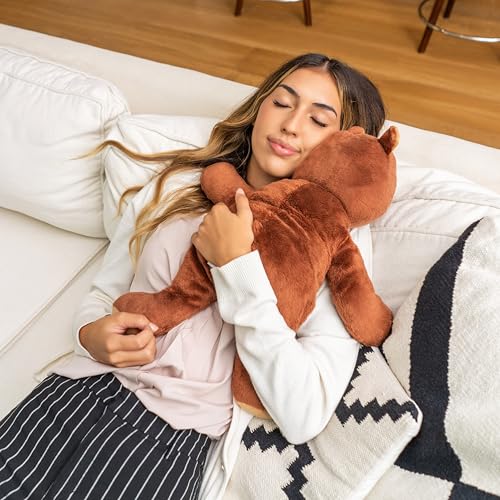 HUGIMALS Darby the Bear 20 Inch 4.5 lb Heavy Cute Sensory Weighted Comfort Plush | Large Unscented Washable Self Care Calming Stuffed Animal for Kids, Teens and Adults - color: Darby the Bear