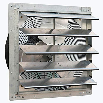 iLiving New Upgraded 20" Wall Mounted Exhaust Fan - Automatic Shutter - Variable Speed - Vent Fan For Home, Attic, Shed, or Garage Ventilation, 115V, 2.2A, Silver - size: 20-Inch