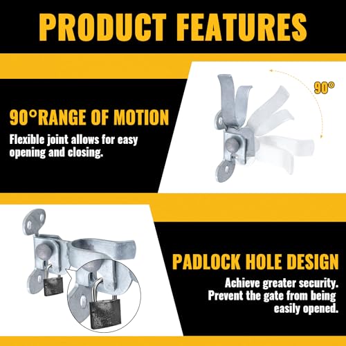 VIVIDA 1-7/8" Wall Mount Gate Latch, Flat Back Gate Fork Latch, Mounts to Wooden Fence Post or Wall, Galvanized Steel, 1 PCS - size: 1-7/8" (1 PCS)