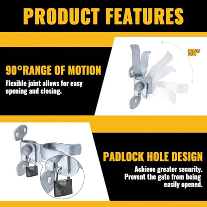 VIVIDA 1-7/8" Wall Mount Gate Latch 2 PCS, Flat Back Gate Fork Latch, Mounts to Wooden Fence Post or Wall, Galvanized Steel - size: 1-7/8" (2 PCS)