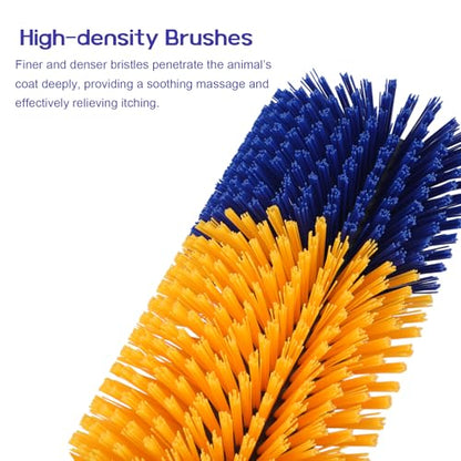 2PCS Livestock Scratching Brush, Horse Brush, Cow Goat Scratching Post with 8 Screws, Grooming Massage for Cattle Sheep Horses Pigs