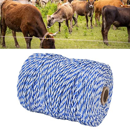 200 Meters Electric Fence Polywire, 0.12in Diameter Portable Electric Fence Rope Line for Farm Livestock Breeding