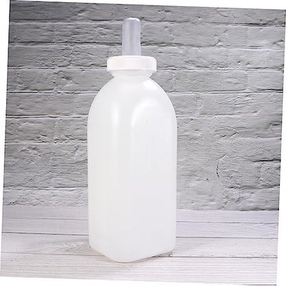 BESTonZON Complete 3-Piece Set Calf Nursing Bottle 2l Capacity Lid and Silicone Teat for Sheep