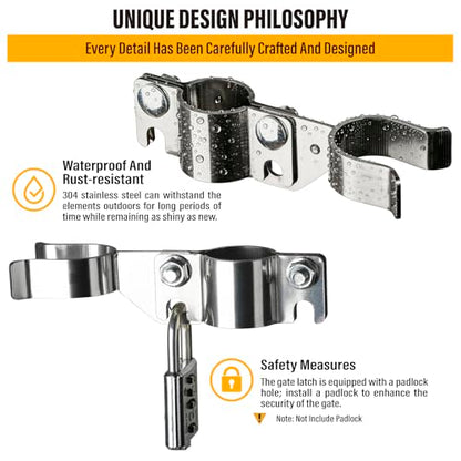 1-3/8" x 1-3/8" Chain Link Gate Latch Heavy Duty Stainless Steel Fence Gate Fork Latch Hardware with Padlock Hole 1pcs - color: 1-3/8"x1-3/8"
