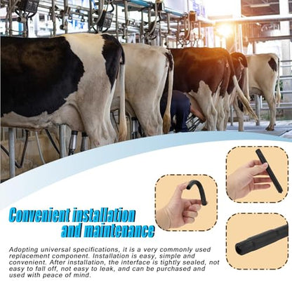 4PCS Safety Rubber Hose for Milking Machine Replacement Parts (Black 8PCS) - color: Black 8PCS