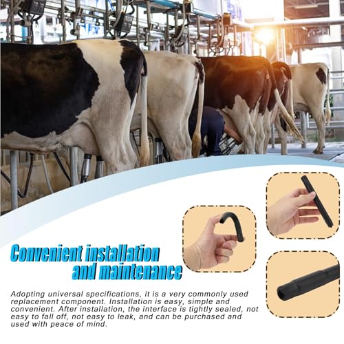 4PCS Safety Rubber Hose for Milking Machine Replacement Parts (Black 12PCS) - color: Black 12PCS