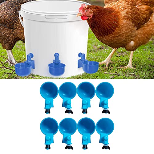 8 Pieces Drinking Cup Feeder Bowl Dispenser Automatic Waterer Removable Design Sturdy Material Suitable for Birds Chicken Goose Farm Breeding