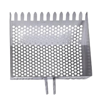 Chicken Coop Rake, Stainless Steel Chicken Manure Rake and Scoop 10in Adjustable Handle Cleaning Tool, for Coop Shed Poultry Cattle Waste Removal with Detachable Head