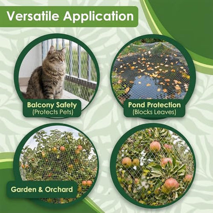 GWHOLE 33 x13 Ft Bird Netting for Garden Tree and Plant Protection, Garden Netting with 1 Inch Mesh Net for Anti Bird Chicken Deer, White - size: 33x13 ft, 1x1 inch mesh (Clear)