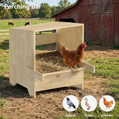 Chicken Laying Boxes 3 Hole Wood Egg Laying Box for Hens Wall Mounted Nesting Boxes for Chickens, Hens, Ducks, Poultry