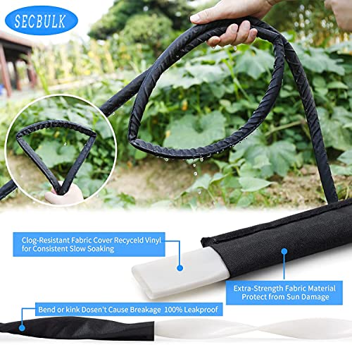 Secbulk 2025 Flat Soaker Hose 50 ft for Garden, 50' Linkable Drip Hose Diy Garden Irrigation System Saving 80% Water, Dual-layer Leak-free Design Water Hose with Holes - size: 50ft
