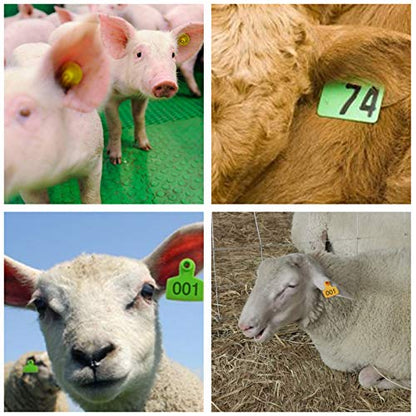 Ear Tag Applicator for Cows Cattle Goat Sheep Pig Animal Ear Tag Pliers Livestock Tool with 2 Replaceable Needle Pins