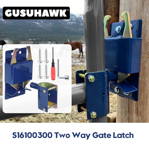 2 Way Farm Gate Latch for Metal Tube Gate 1-5/8" to 2" Diameter, Blue, Replaces S16100300 Two Way Gate Latch - color: 1x S16100300