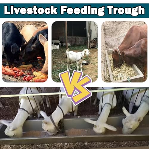Cattle Sheep Drinking Feeding Trough Large, Thickened Livestock Feeder Troughs Tub Load 32lb/ 64lb/ 124lb, Easy to Clean Animal Hay Feeders Waterers(L 19 7/10in (50cm)) - size: L 19 7/10in (50cm)