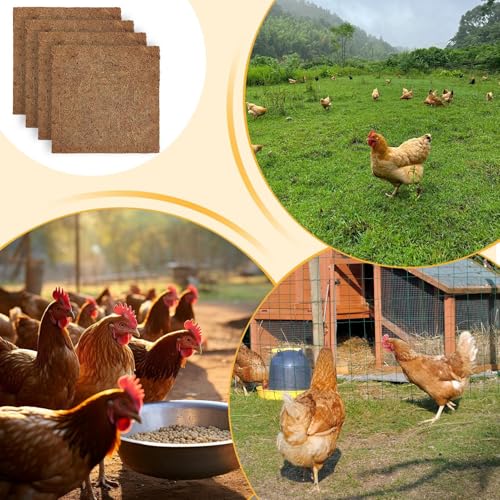 Nesting Mats for Chickens - Hen Liner, Poultry Bedding | 4X Washable Nest Pad Reusable nastbox Mat, Soft Coop surfece Winter Brooder Farm Habitat Cage Layer Backyard Livestock Indoor Outdoor Use - color: 25*25cm