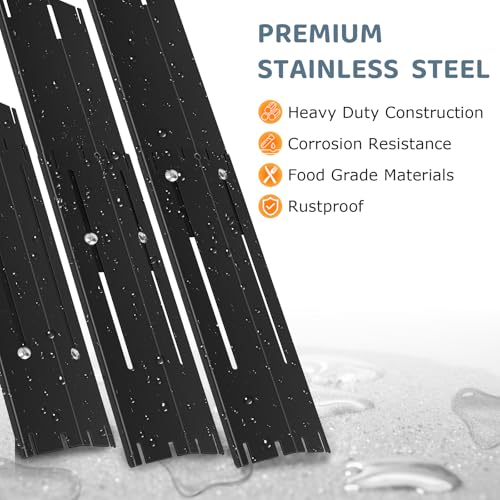 Universal Porcelain Steel Adjustable Grill Heat Plates Heat Tents Heat Shields Grill Burner Cover,Compatible with Charbroil, Nexgrill, Brinkmann, Dyna Glo etc.,Extends from 11.75" up to 21" L, 4 Pack - size: Porcelain Enameled 4-Pack