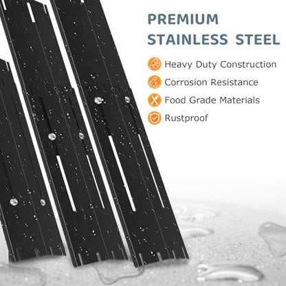 Universal Porcelain Steel Adjustable Grill Heat Plates Heat Tents Heat Shields Grill Burner Cover,Compatible with Charbroil, Nexgrill, Brinkmann, Dyna Glo etc.,Extends from 11.75" up to 21" L,5 Pack - size: Porcelain Enameled 5-Pack