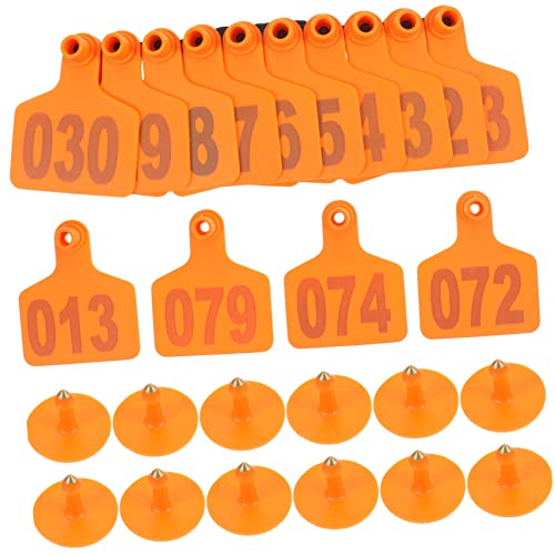 Abaodam 100pcs Cattle Ear Tags for Livestock Animal Marking Tags with Numbers for Sheep Goats and Pigs Easy to Use and Identification