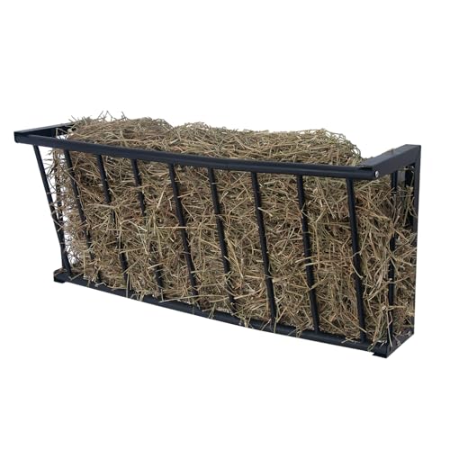 Wall Mount Hay Rack, 40'' Long Livestock Hay Feeder with 25 Gallon Capacity, Carbon Steel Hay Feeder for Sheep, Goats, Horses, Indoor Outdoor Uses - size: 25INCH