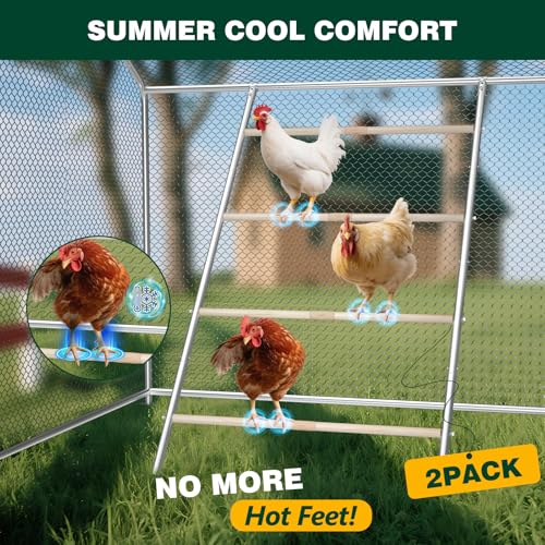 Chicken Perch for Coop Roosting Bars Farm Chicken Toys Roost Ladder for Backyard Poultry 2 Pack (58.2" L x 32" W) - color: 2 Pack