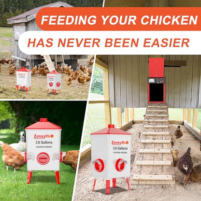 ZenxyHoC DIY Chicken Feeders No Waste, 6 Ports Poultry Feeder with Hole Saw for Buckets Troughs - size: 6 Ports