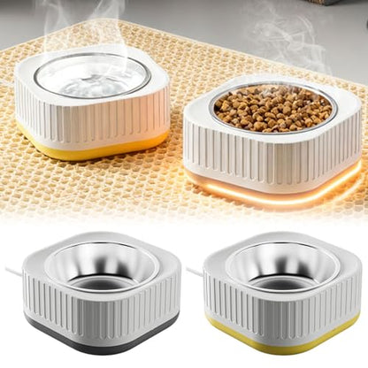 Heated Water Bowls for Animals, Outdoor Thermostatic Control Heated Water Bowls, Heateds Waters Bowl for Outside Animals Dogs Cats Rabbits Chickens Birds, Provides Warm Water in Winter (Grey) - color: Grey