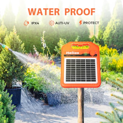 ANDMON MINI400 30 Miles Solar Electric Fence Charger, 0.4 Joule Solar Electric Fence for Livestock, Horses, Cattle Sheep, Solar Fence Charger with Day or Night Mode, Easy Installation - size: MINI400