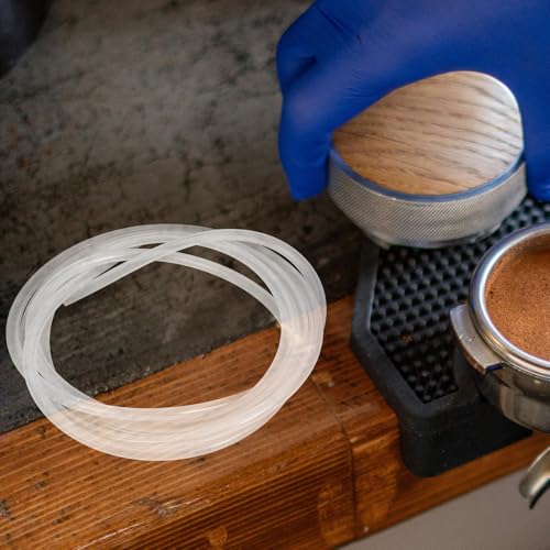 Mikikit 1set Clear Silicone Milk Hose with Brush for Coffee Machine Milk Pipe Replacement Easy Install Food-grade for Automatic Espresso Machines