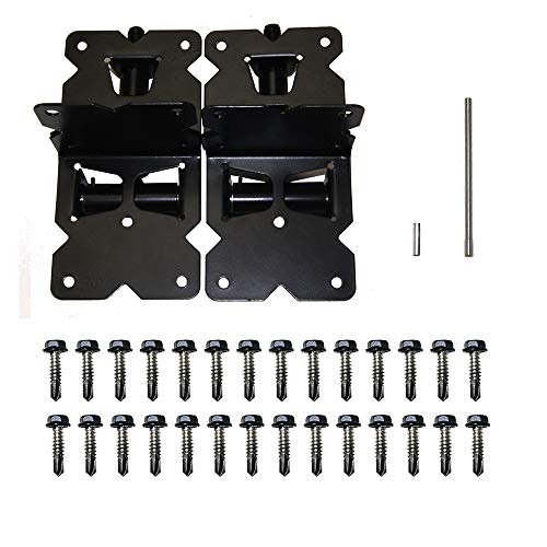 ZEKOO Stainless Steel Gate Hardware Kit, Self Closing Gate Hinges and Latch, Rust Proof, Use for Vinyl Fence Gate and Wood Fences Gate, Heavy Duty 2 Gate Latches 4 Gate Hinges (Black) - color: Black Two Set