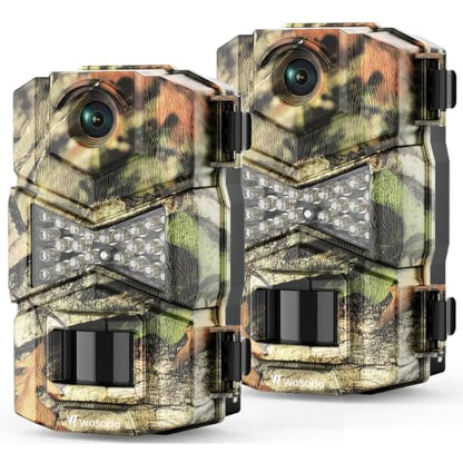 WOSODA 2 Pack Trail Cameras with Night Vision Motion Activated Waterproof,48MP Hunting Game Camera,1080P HD Trail Cam for Wildlife Monitoring,Outdoor Scouting & Security(Non-Cellular Non-WiFi) - color: 2Pack