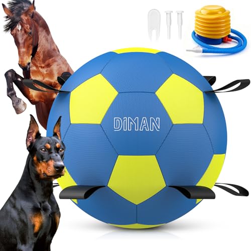 Diman Herding Ball for Dogs: 25 Inch Horse Balls for Outdoor Play, Large Dog Toys Balls for Australian Shepherd, Dogs or Horses, Blue Yellow - color: Blue Yellow, size: 25 Inch