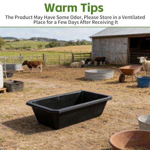5 PCS Heavy Duty Rubber Feed Pan, 2.5 Gallon Square Feed Bucket | Heavy Duty Horse Water Troughs for Horse, Goat, Pig And Livestock Use Durable Square Design For Farm Feeding Tasks - size: 17.3 × 12 × 5.1in