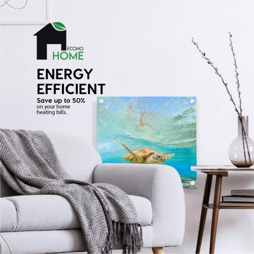 EconoHome Wall Mount Space Heater Panel - with Thermostat - 400 Watt Convection Heater - Ideal for 120 Sq Ft Room - 120V Electric Heater - Updated Model - color: Blue, size: 400W