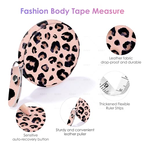 Sewing Tape Measure，Colour Printed Small Retractable Soft Measuring Tape for Tailor Cloth Fabric Body Measurements. - color: Leopard Print