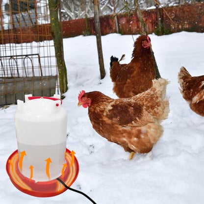 Chicken Water Heater Cord, Freeze-Proof Heated Waterer for Chickens & Poultry, Safe Low-Watt Heating Cable Keeps Water Ice-Free in Winter for Ducks, Rabbits & Small Animals (1 Pack)