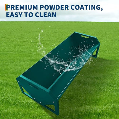 Garvee Livestock Feeder, 45.13" Hay Feeder for 10 Sheep Once, Heavy Duty 22 Gallon Capacity Livestock Feeding Trough for Horse, Goat, Sheep, Cattle, Cow, Alpaca, Dark Green - color: Dark Green