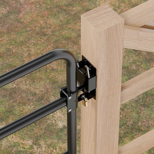Heavy Duty Two-Way Farm Gate Latch with Padlock Hole – 1 Pack Gate Latch Fits Metal Tube Gates – for Ranch, Fence, Yard & Pasture