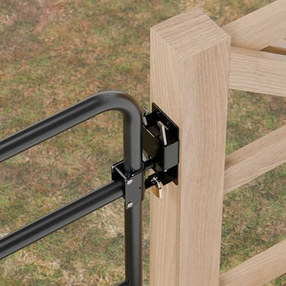 Heavy Duty Two-Way Farm Gate Latch with Padlock Hole – 1 Pack Gate Latch Fits Metal Tube Gates – for Ranch, Fence, Yard & Pasture