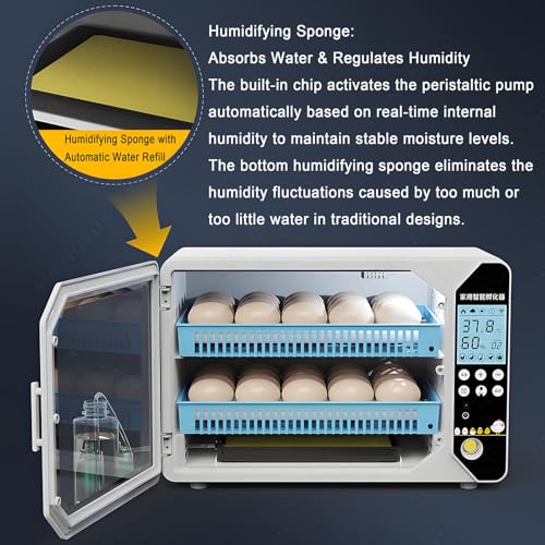 Chicken Incubators for Hatching Eggs,Automatic Humidity Incubator with Auto Egg Turner,Automatic Water Refill,Adjustable Spacing Egg Tray,3-in-1 Function:Incubation,Hatching,Brooding 3Layers - size: 3Layers