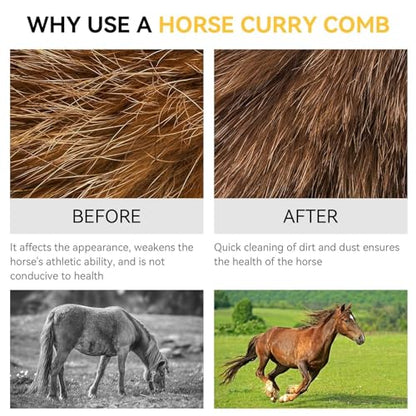Stainless Steel Horse Curry Comb, Shedding Blade Horse Brush Scraper Dog Shedding Blade Stainless Steel Grooming Blade for Horse Hair Cleaning