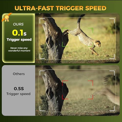 4K 84MP WiFi Trail Camera, Wildlife Camera 0.1s Trigger, Game Camera with 130°Wide Angle, Trail Cameras with Night Vision Motion Activated Waterproof Suitable for Outdoor Wildlife Detection