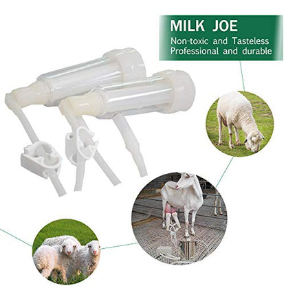 3L Goat Milking Machine,Pulsation Vacuum Electric Milker,Automatic Breast Pump with 2 Teat Cups Stainless Steel Bucket for Goats