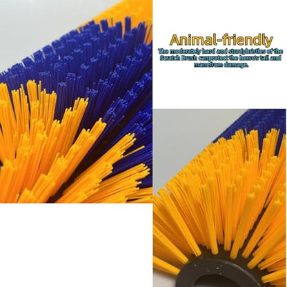 2PCS Livestock Scratching Brush Goat Scratcher Brush Post with Cleaning Tool, Grooming and Massage Scratch Brushes for Goat Horse Cow Sheep, Animals Back Scratching Itch Brushes - color: Yellow